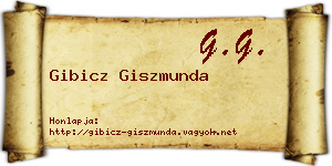 Gibicz Giszmunda névjegykártya